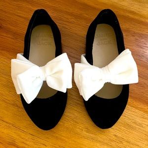 Janie and Jack Baby Girl Velvet Bow Slippers